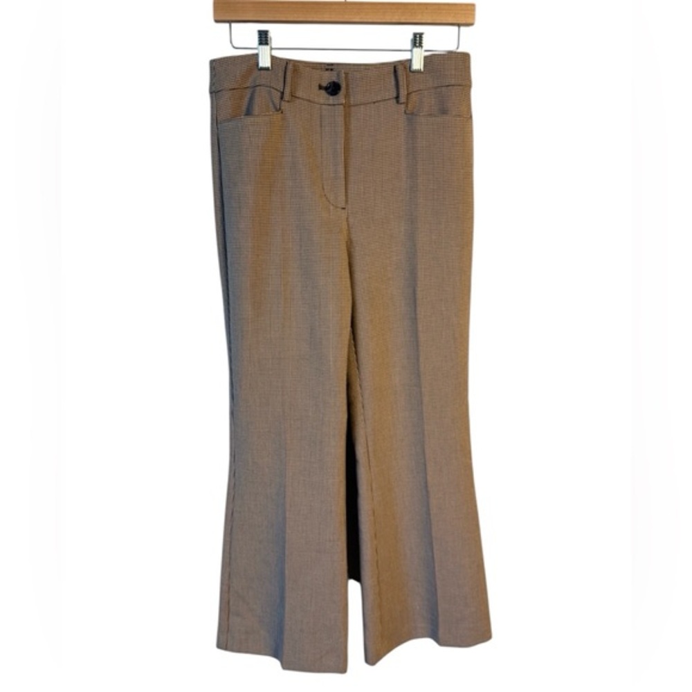 LOFT Sutton Flare‎ Pants 6P Brown Houndstooth Stretch Career NWOT